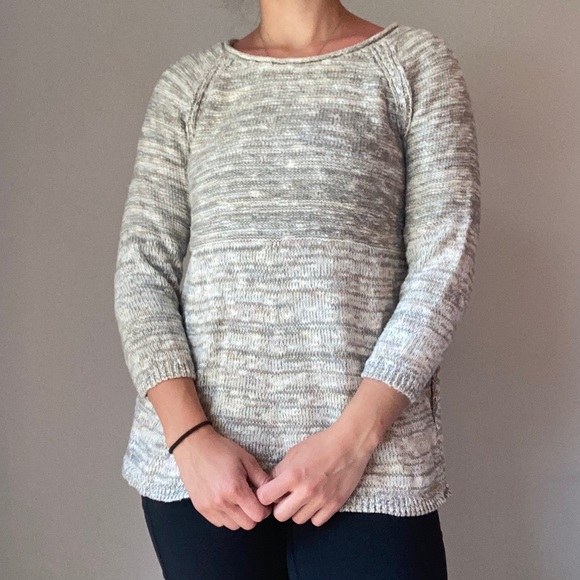 Gray + White Rag Rug Knit Sweater - Picture 6 of 9